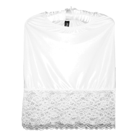 🦢Midnight White Satin & Lace Half Slip Small NWOT - Picture 1 of 5